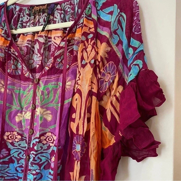 NWT Free People Back to Barcelona Kaftan Duster Kimono Maxi Dress Boho Printed - Picture 10 of 17